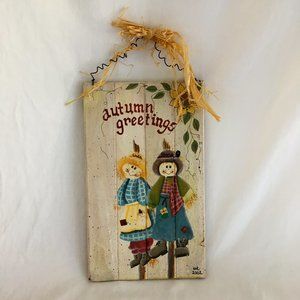 Wooden Autumn Greetings Wall Hanging